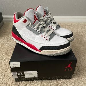 Jordan Retro 3 Fire Red Size 13